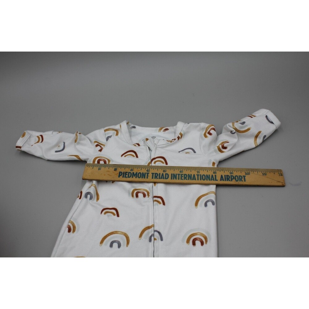 Caden Lane Lot Rainbow Sleeper Baby Feet Zip NEWBORN White CUTE Infant Pajamas - Picture 3 of 6